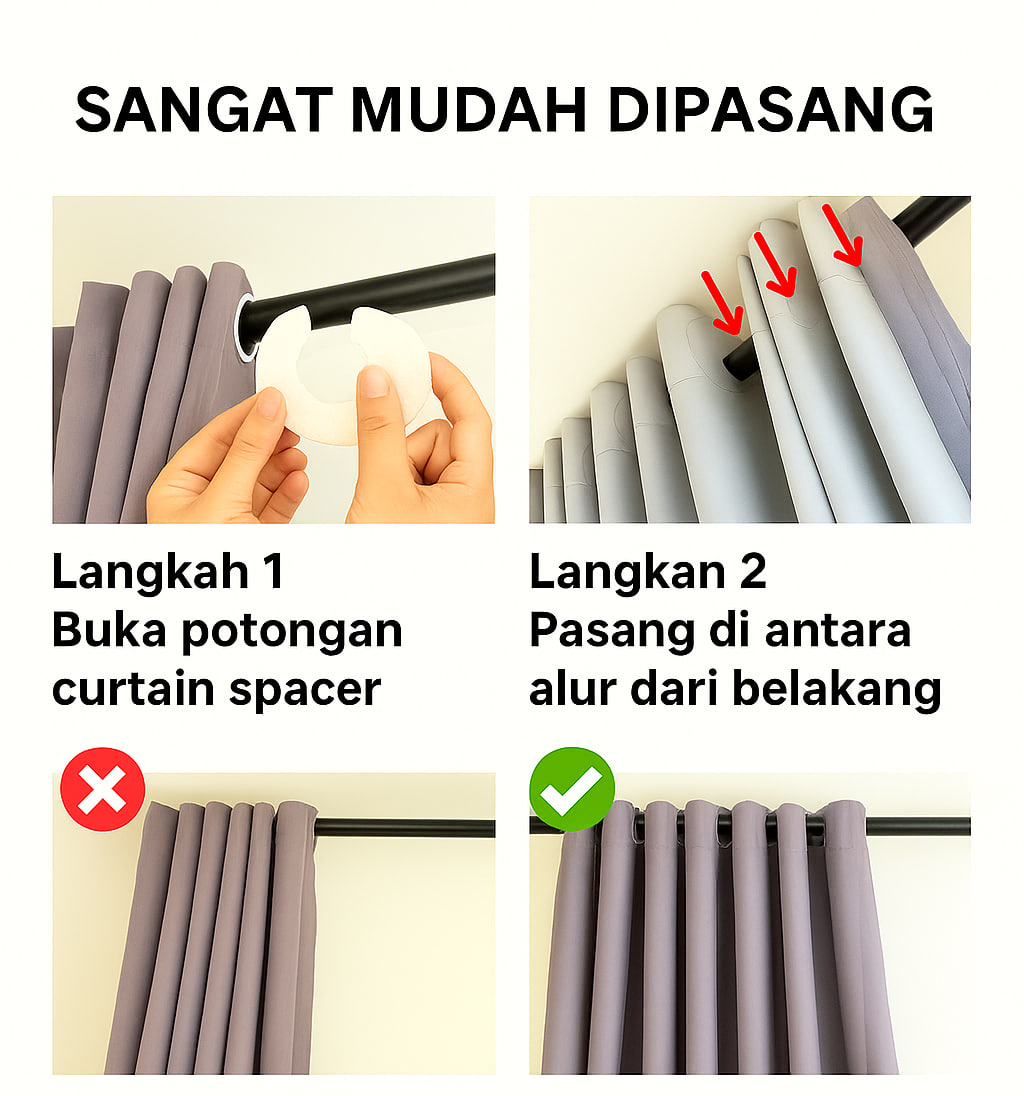 Cara Pasang Curtain Spacer